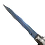 Ніж AGA Campolin 9" Picklock CURVED Automatic Italian Stiletto світлий з синім клинком