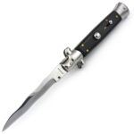 Ніж AGA Campolin 9" Picklock CURVED Automatic Italian Stiletto світлий з синім клинком