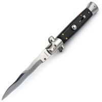 Ніж AGA Campolin 9" Picklock CURVED Automatic Italian Stiletto світлий з синім клинком