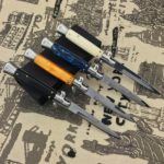 Ніж AGA Campolin 9 Picklock Automatic Italian Stiletto Біло-Синій