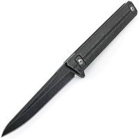 Ніж Quartermaster Qwaiken XL Flipper Чорний з чорним клинком